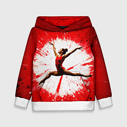 Детская толстовка Воздушная гимнастка на красном