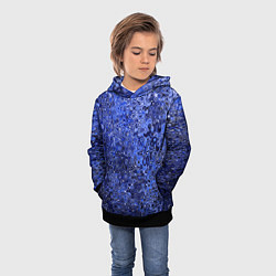 Толстовка-худи детская Синий ультрамарин абстрактная текстура, цвет: 3D-черный — фото 2