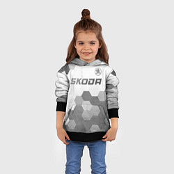 Толстовка-худи детская Skoda - white gradient посередине, цвет: 3D-черный — фото 2