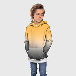 Толстовка-худи детская Бледный жёлто-серый градиент, цвет: 3D-белый — фото 2