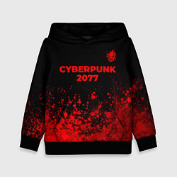 Детская толстовка Cyberpunk 2077 - red gradient посередине