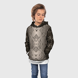 Толстовка-худи детская Узоры с градиентом, цвет: 3D-белый — фото 2