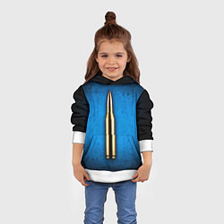 Толстовка-худи детская Патрон на синем, цвет: 3D-белый — фото 2