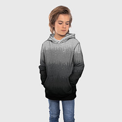 Толстовка-худи детская Градиент полосами тёмно-серый графитовый, цвет: 3D-черный — фото 2