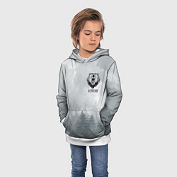 Толстовка-худи детская Лес мой храм - медведь русич, цвет: 3D-белый — фото 2