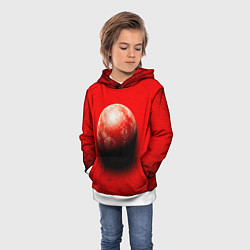 Толстовка-худи детская Ядро для талкания красного цвета, цвет: 3D-белый — фото 2