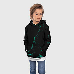 Толстовка-худи детская Color black turquoise, цвет: 3D-белый — фото 2