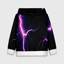 Толстовка-худи детская Lightning purple, цвет: 3D-белый