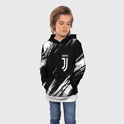 Толстовка-худи детская Juventus штрихи красок, цвет: 3D-белый — фото 2