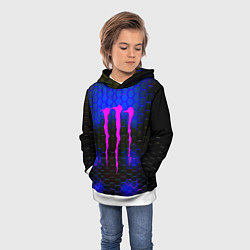 Толстовка-худи детская Monster energy неоновая броня, цвет: 3D-белый — фото 2