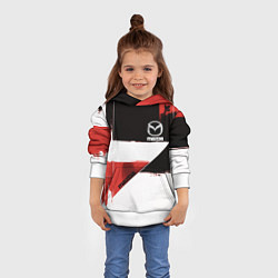 Толстовка-худи детская Mazda логотип, цвет: 3D-белый — фото 2