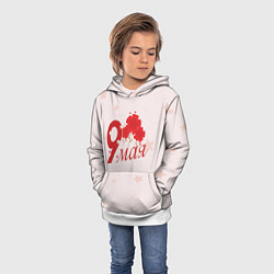 Толстовка-худи детская 9 мая гвоздики, цвет: 3D-белый — фото 2