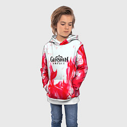 Толстовка-худи детская Genshin Impact pink flame, цвет: 3D-белый — фото 2