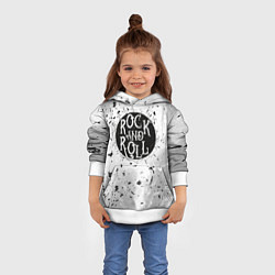 Толстовка-худи детская Рок энд ролл, цвет: 3D-белый — фото 2
