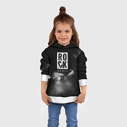 Толстовка-худи детская Рок н ролл дым, цвет: 3D-белый — фото 2
