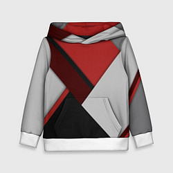 Толстовка-худи детская Color black red grey, цвет: 3D-белый