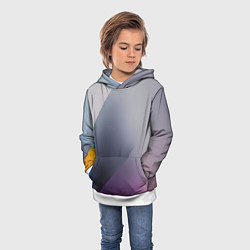 Толстовка-худи детская Color grey with stripes, цвет: 3D-белый — фото 2