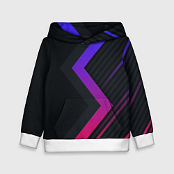 Толстовка-худи детская Color black line, цвет: 3D-белый