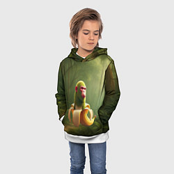 Толстовка-худи детская Шимпанзини бананини ии мем, цвет: 3D-белый — фото 2