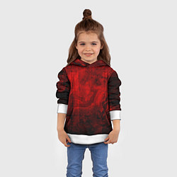 Толстовка-худи детская Абстракция - red trash darkness, цвет: 3D-белый — фото 2