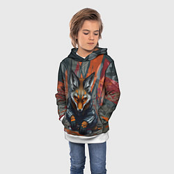 Толстовка-худи детская Лис из подворотни, цвет: 3D-белый — фото 2