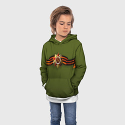 Толстовка-худи детская Орден с лентой 9 мая, цвет: 3D-белый — фото 2