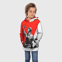Толстовка-худи детская Победа 9 мая командир, цвет: 3D-белый — фото 2