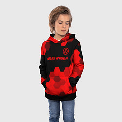 Толстовка-худи детская Volkswagen - red gradient посередине, цвет: 3D-черный — фото 2
