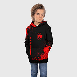 Толстовка-худи детская Borussia - red gradient вертикально, цвет: 3D-черный — фото 2