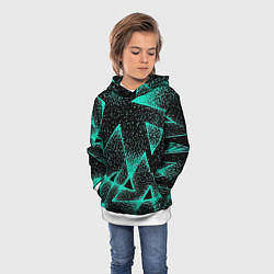 Толстовка-худи детская The triangle is light blue, цвет: 3D-белый — фото 2