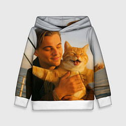 Детская толстовка Мужчина с котом на яхте