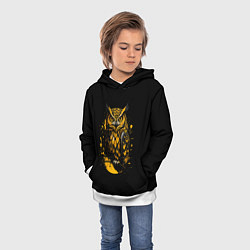 Толстовка-худи детская Филин в лунном свете, цвет: 3D-белый — фото 2