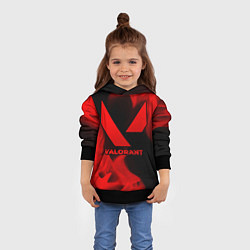Толстовка-худи детская Valorant - red gradient, цвет: 3D-черный — фото 2