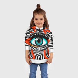 Толстовка-худи детская Глаз, цвет: 3D-белый — фото 2