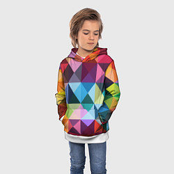 Толстовка-худи детская Цветные квадраты, цвет: 3D-белый — фото 2