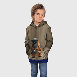 Толстовка-худи детская Шпиониро Голубиро мем, цвет: 3D-синий — фото 2