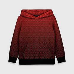 Детская толстовка Тёмно-красный цветочный орнамент градиент