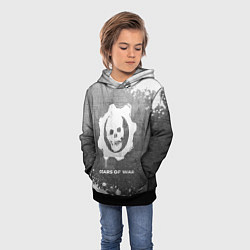 Толстовка-худи детская Gears of War - grey gradient, цвет: 3D-черный — фото 2