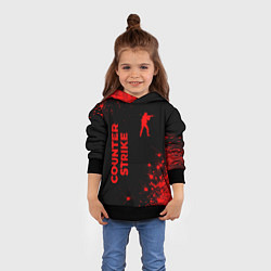Толстовка-худи детская Counter Strike - red gradient вертикально, цвет: 3D-черный — фото 2