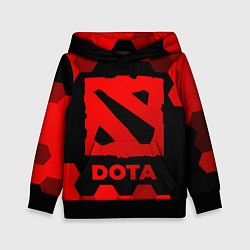 Толстовка-худи детская Dota - red gradient, цвет: 3D-черный