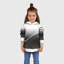 Толстовка-худи детская Градиент с полосами из белого в тёмный, цвет: 3D-белый — фото 2