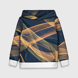 Толстовка-худи детская Световые волны, цвет: 3D-белый