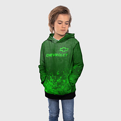 Толстовка-худи детская Chevrolet - green gradient посередине, цвет: 3D-черный — фото 2