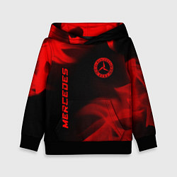 Толстовка-худи детская Mercedes - red gradient вертикально, цвет: 3D-черный