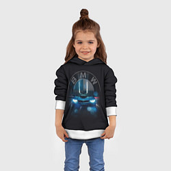 Толстовка-худи детская BMW на мосту, цвет: 3D-белый — фото 2