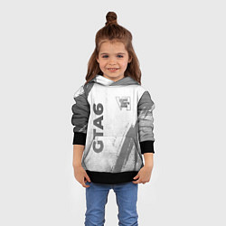 Толстовка-худи детская GTA6 - white gradient вертикально, цвет: 3D-черный — фото 2