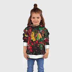 Толстовка-худи детская Chicago Blackhawks NHL black, цвет: 3D-белый — фото 2
