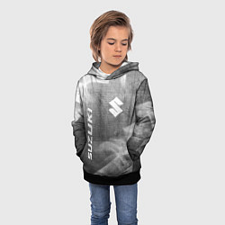 Толстовка-худи детская Suzuki - grey gradient вертикально, цвет: 3D-черный — фото 2
