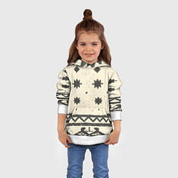 Толстовка-худи детская Африканские примитивные узоры, цвет: 3D-белый — фото 2