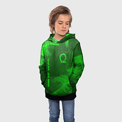 Толстовка-худи детская God of War - green gradient вертикально, цвет: 3D-черный — фото 2